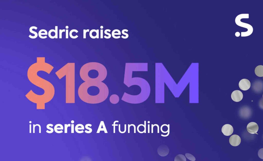 Sedric AI logo with funding round writing