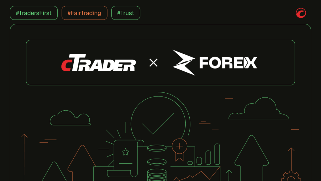 cTrader zForex logos on black background