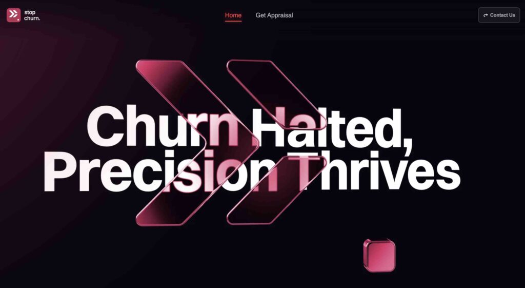 StopChurn homepage screenshot